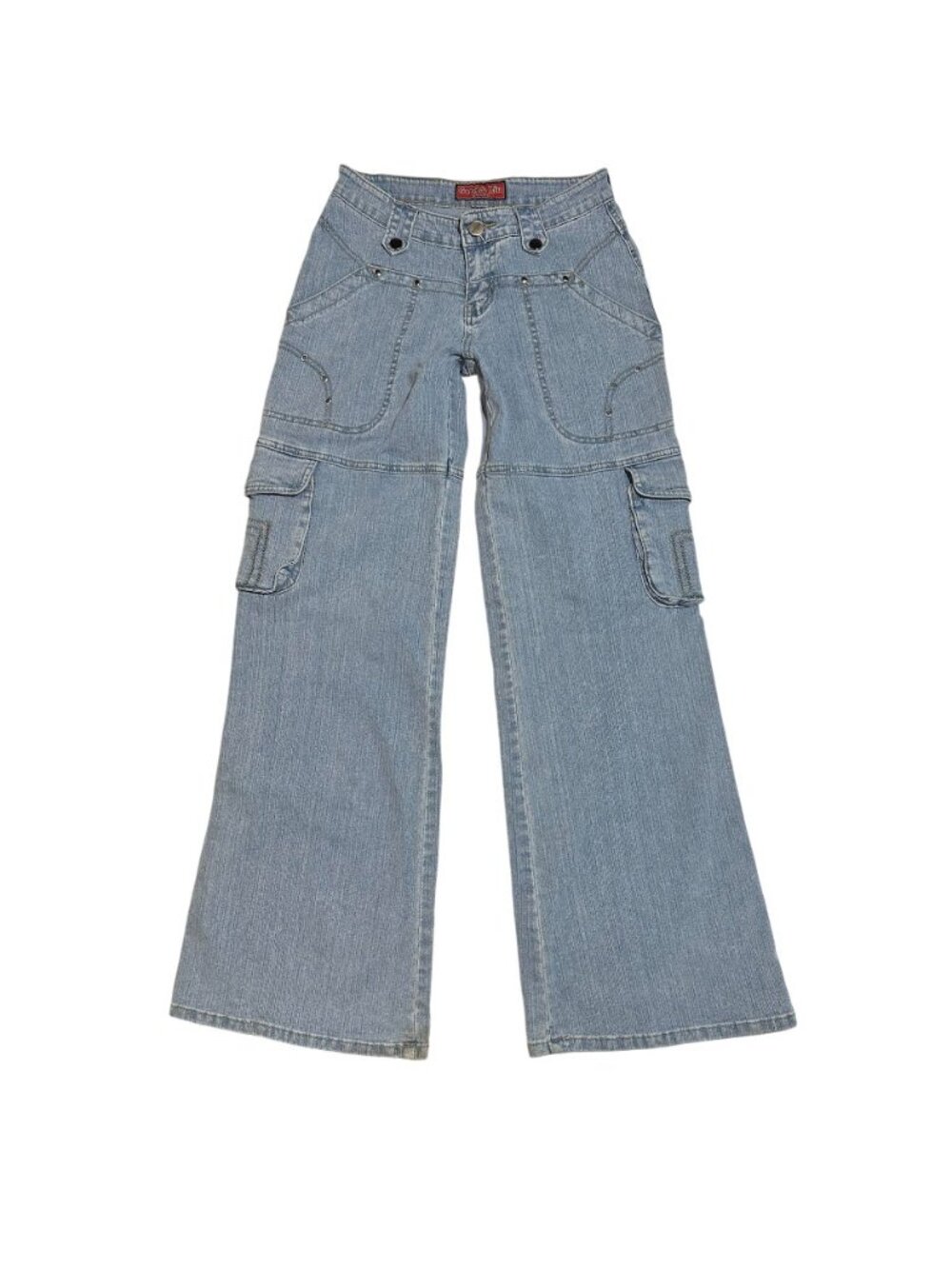 Vintage Good & Liu Low Rise Wide Leg Cargo Jeans Size Small